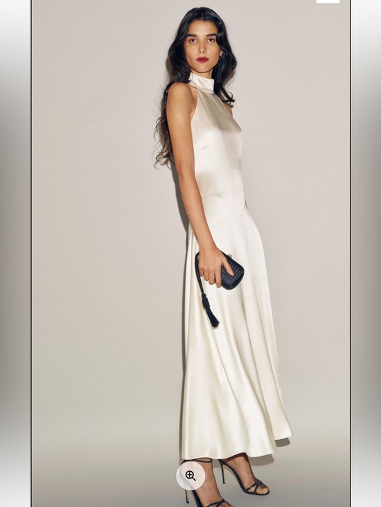 Reformation Dresses & Skirts - Reformation Ivory Satin Halter Maxi Dress